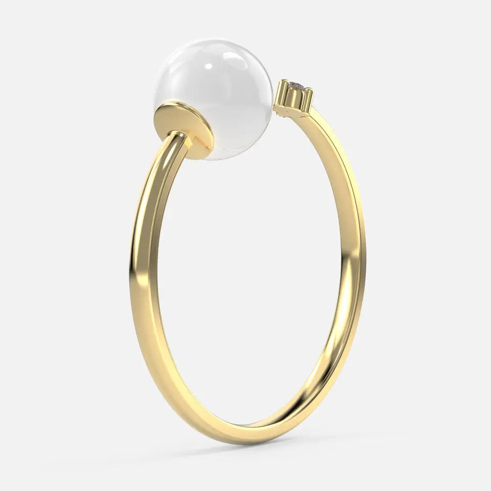 Modern Pearl Open Clasp Ring - Koru Jewelers