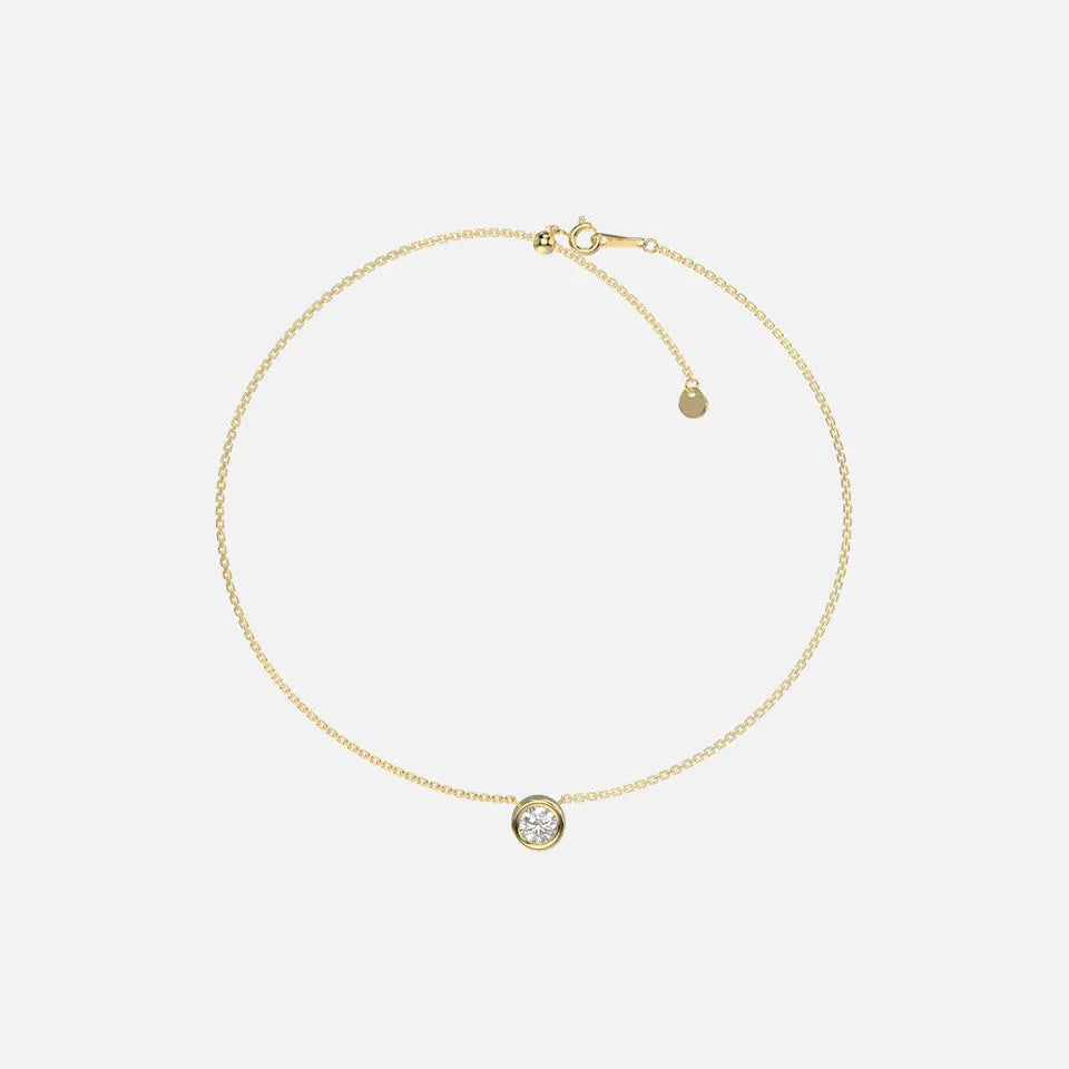 18k Gold Solitaire Diamond Bracelet - Koru Jewelers