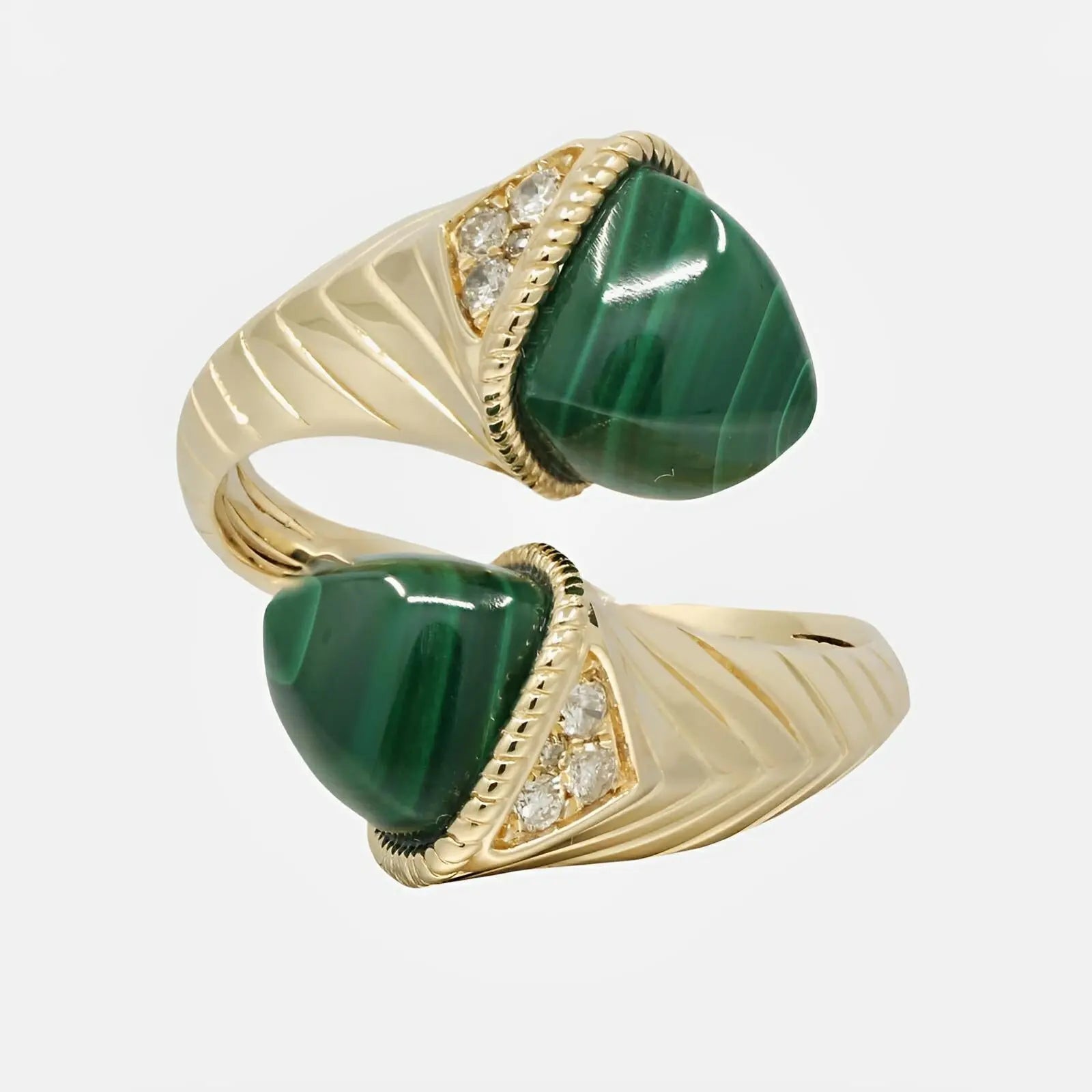 Bold Artisanal Malachite Wrap Ring - Koru Jewelers