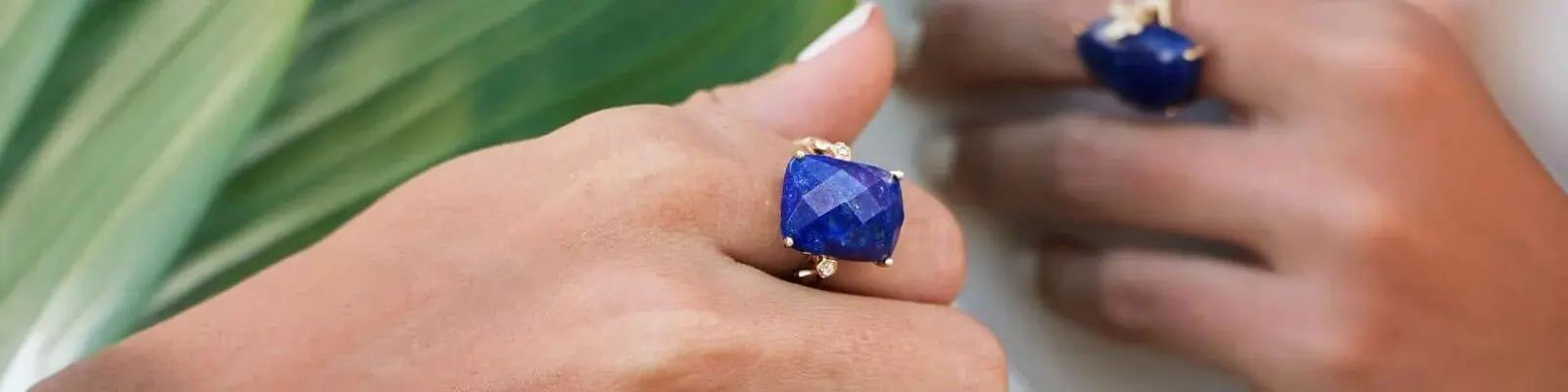 Hands wearing rings from the new Raw and Rare collection