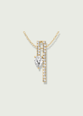 Pear & Side Round Pave Fashion Pendant
