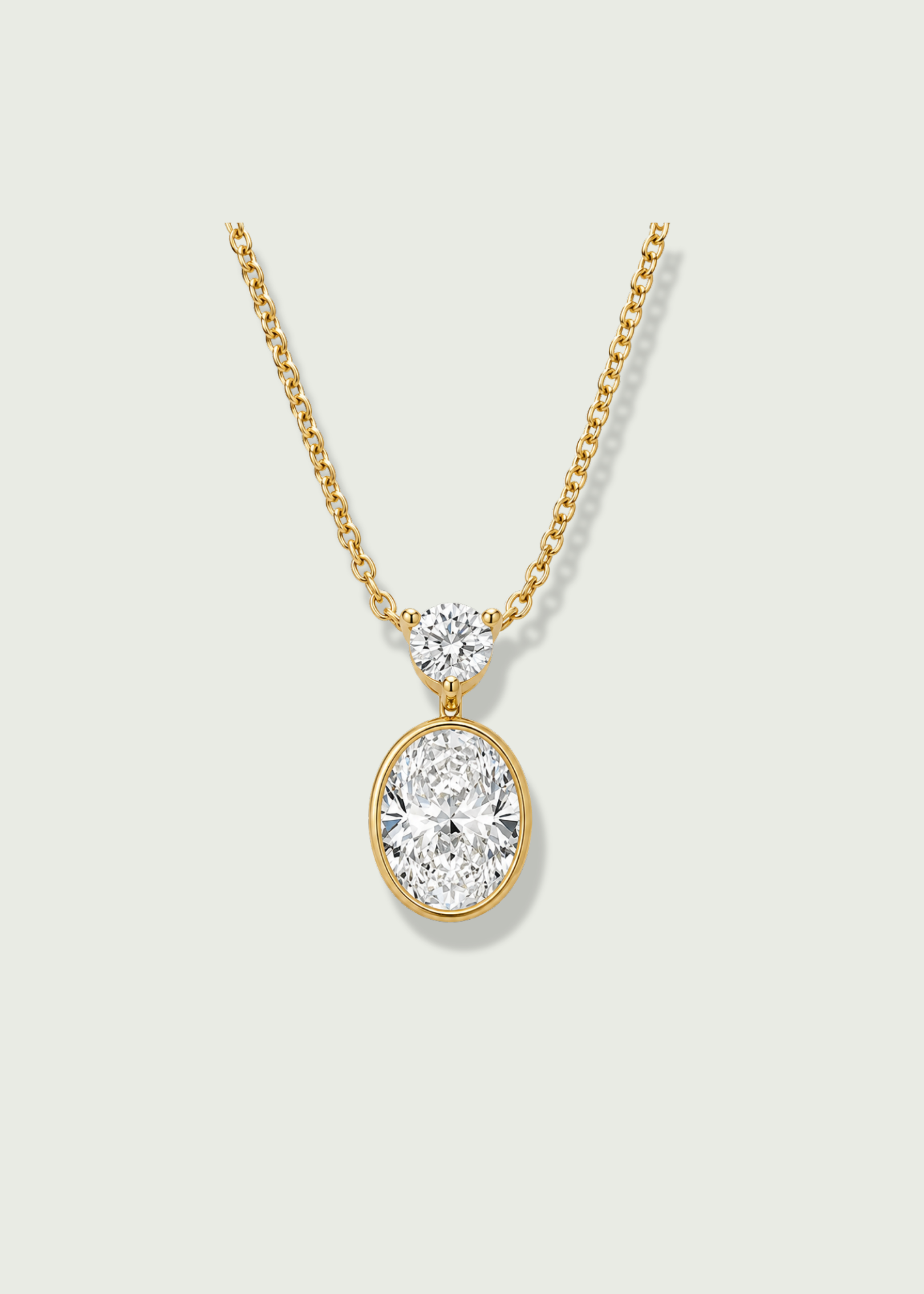 Oval Bezel Lab Diamond Pendant