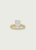 Oval Double Hidden Halo Crown Ring