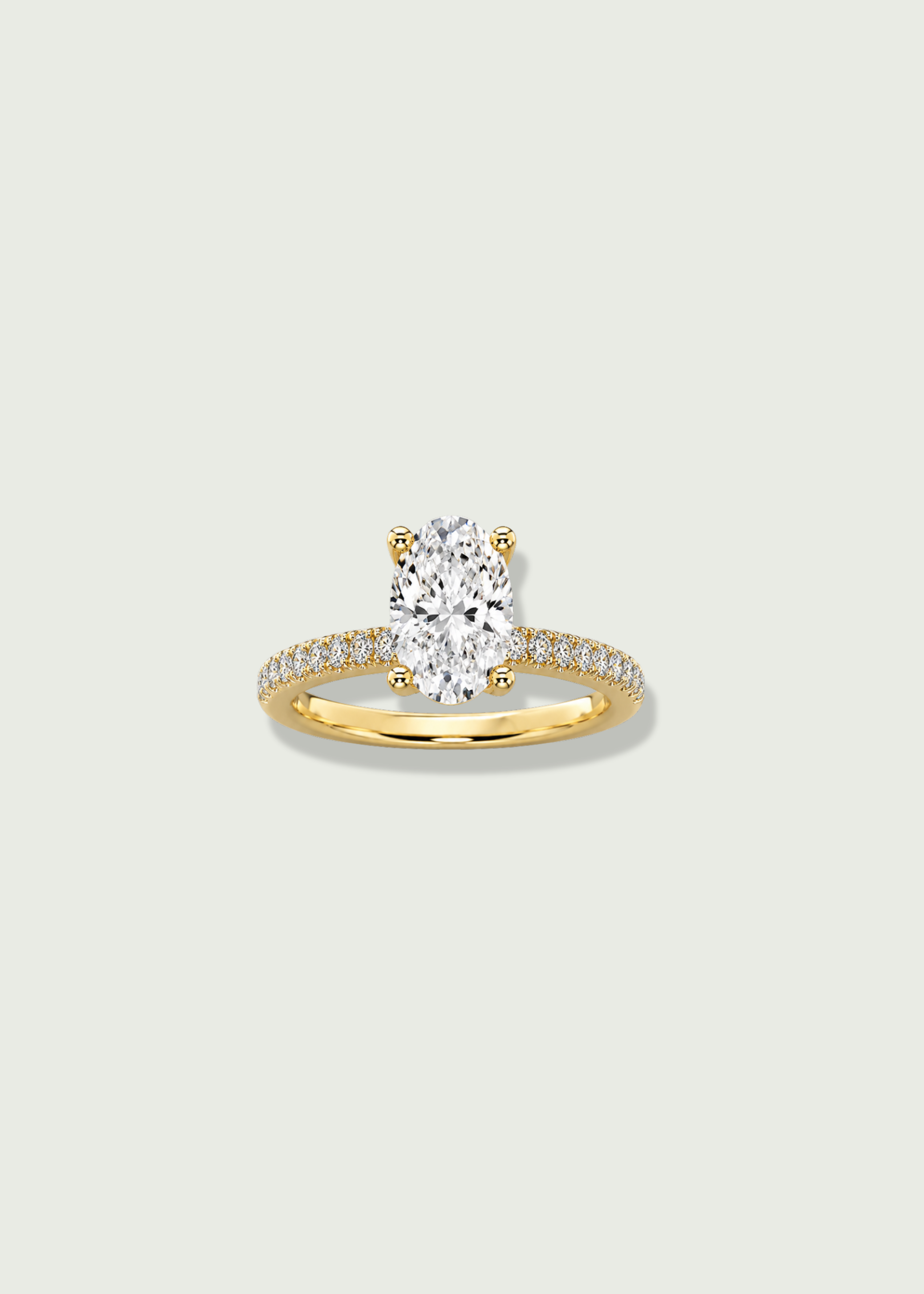 Oval Double Hidden Halo Crown Ring