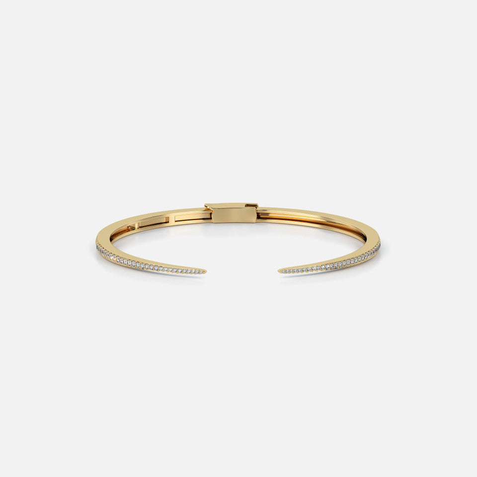 14k Gold Pave Diamond Bangle