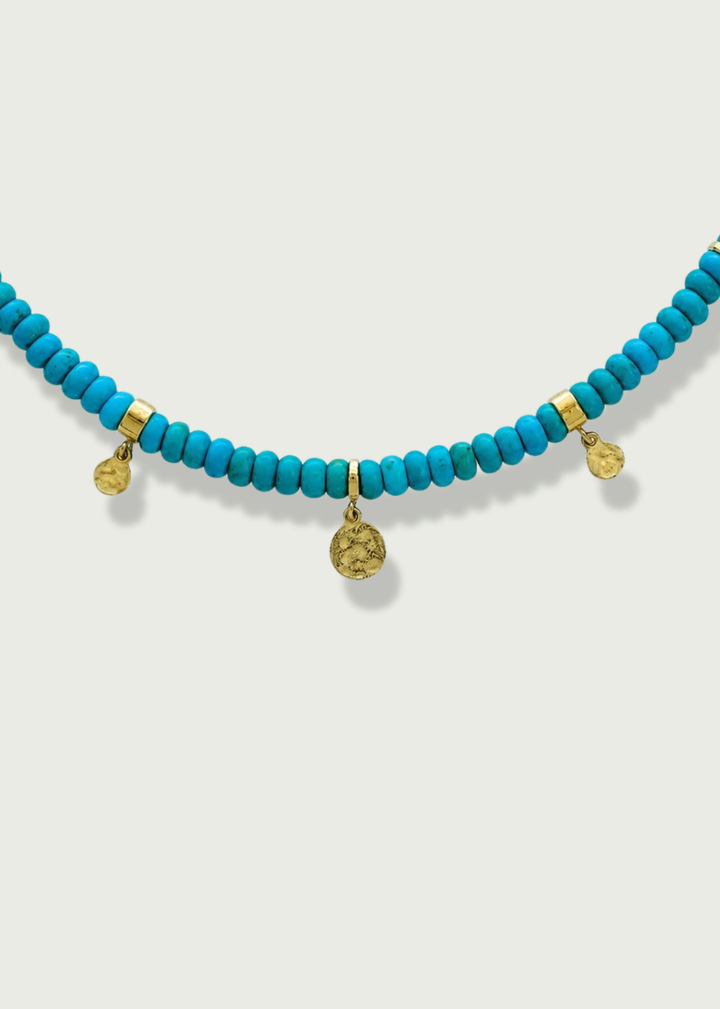 Charm Stations with Turquoise Beads Necklace