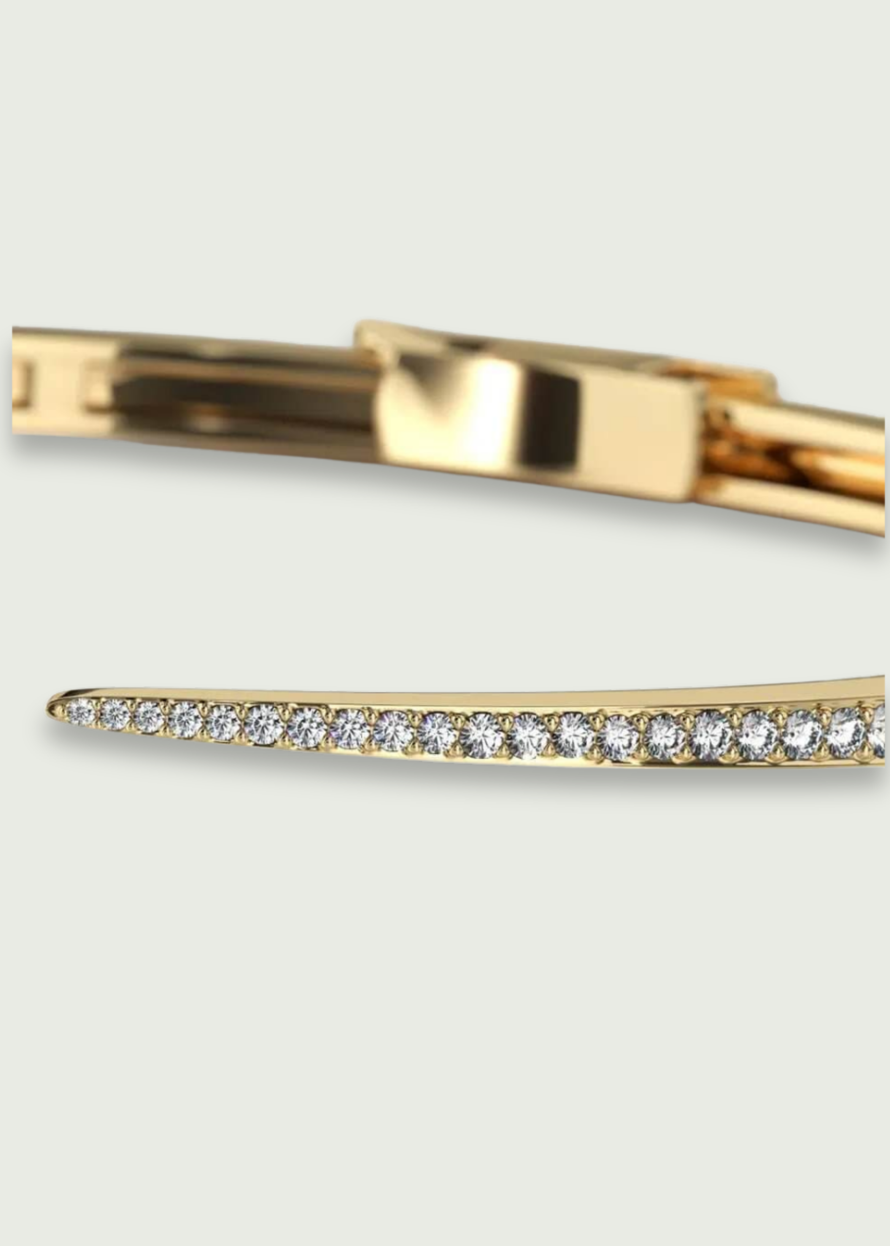 14k Sleek Diamond Pave Claw Bangle
