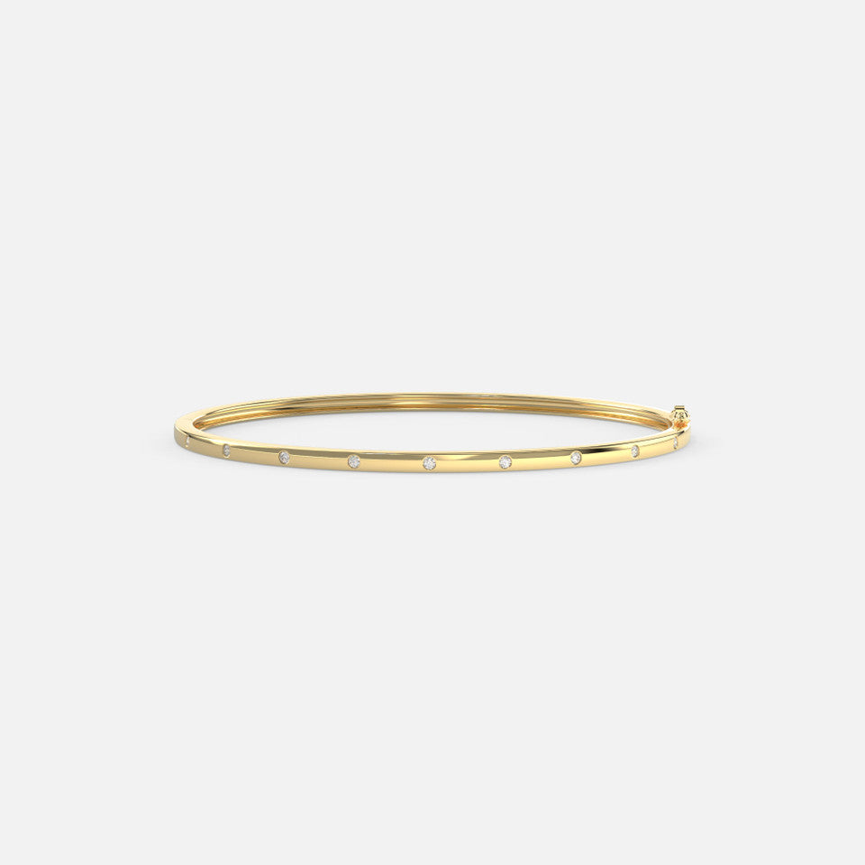 14k Gold Diamond Bangle