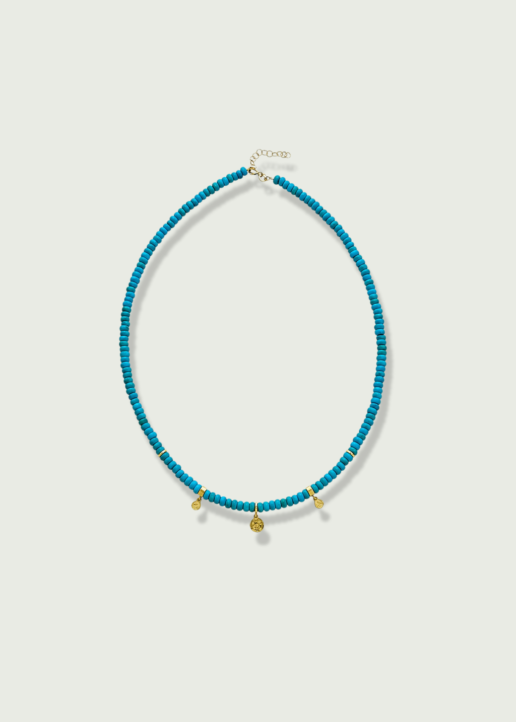 Charm Stations with Turquoise Beads Necklace