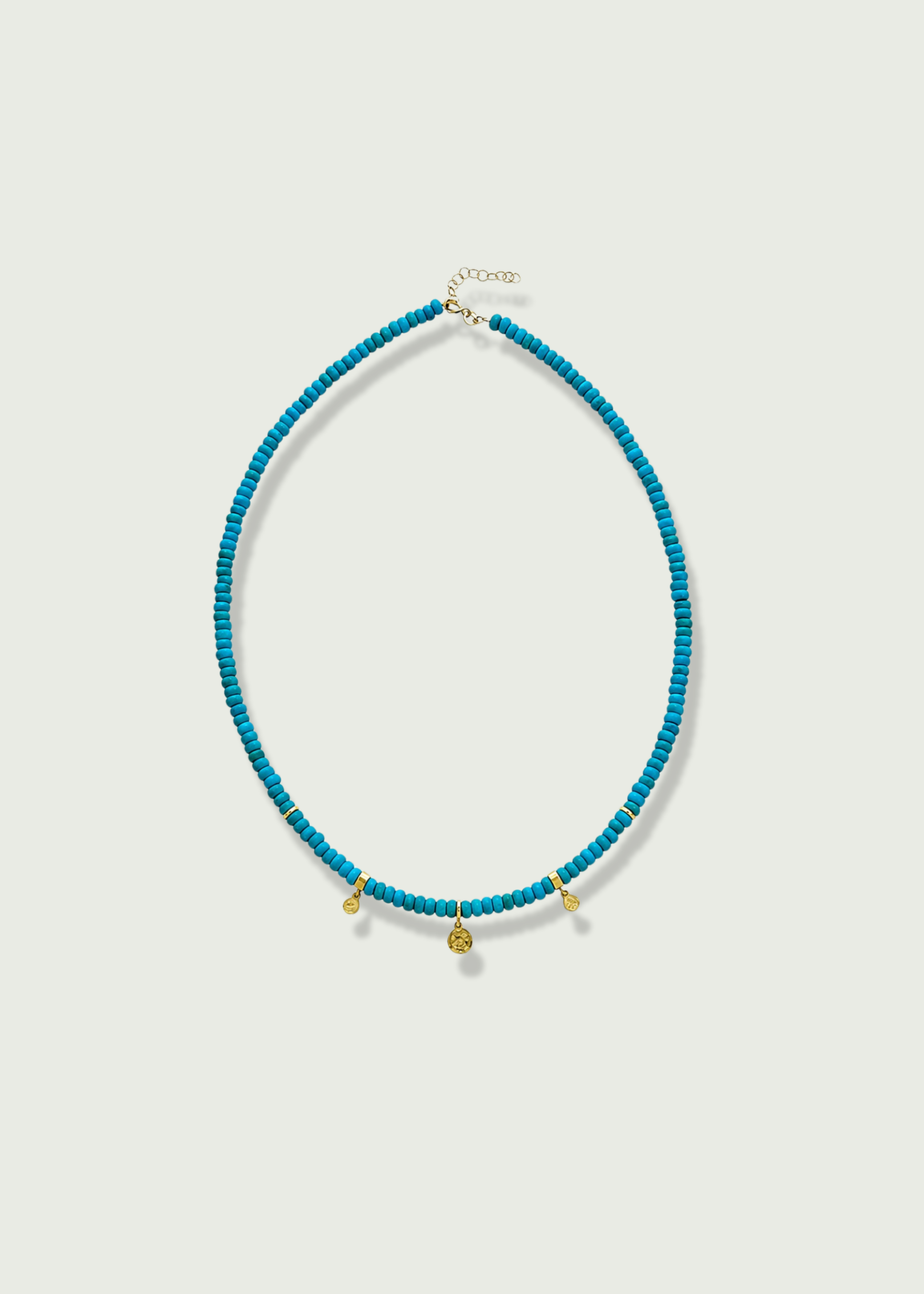 Charm Stations with Turquoise Beads Necklace