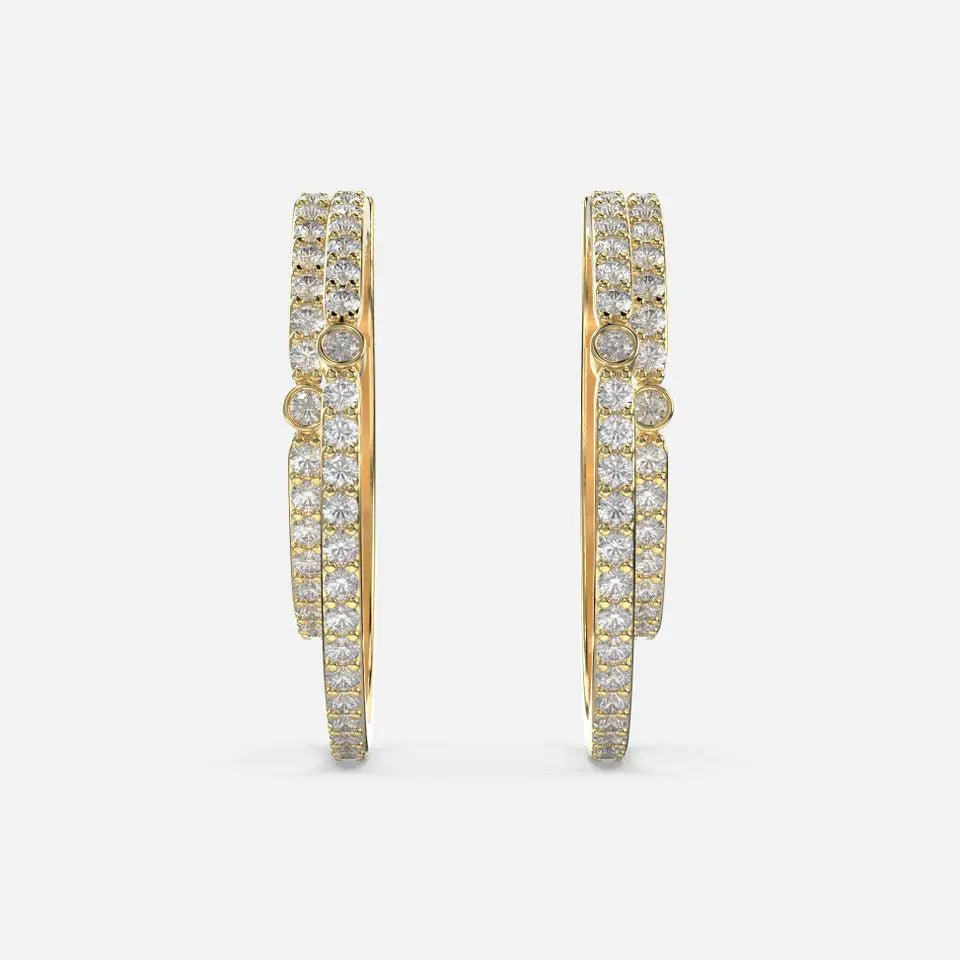 Double Hoop Diamond Earrings - Koru Jewelers