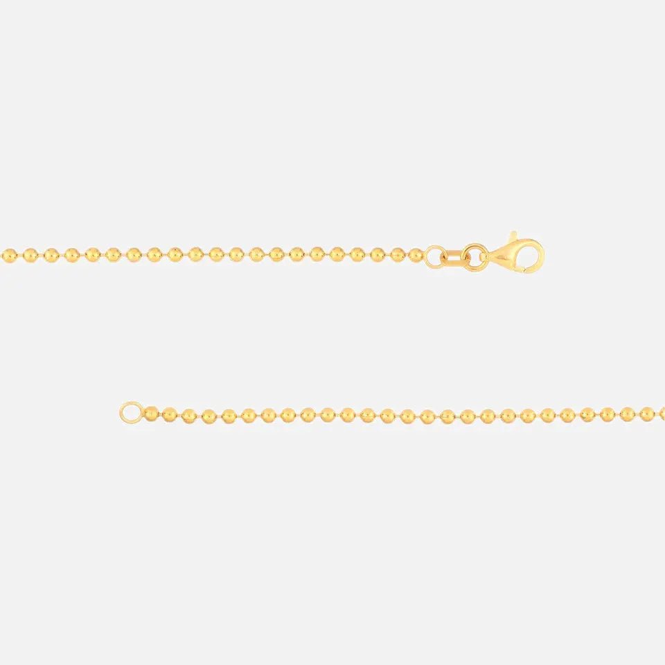 14k Gold 2mm Ball Chain Bracelet with Engravable Coin Charm - Koru Jewelers