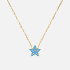 14k Gold Adjustable Star Turquoise Necklace