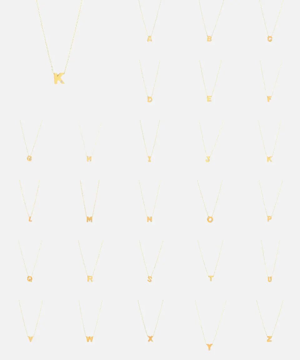 14k Gold Bezel Set Diamond Initial Necklace - Koru Jewelers