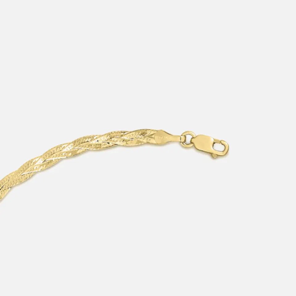 14k Gold Braided Herringbone Necklace Koru Jewelers