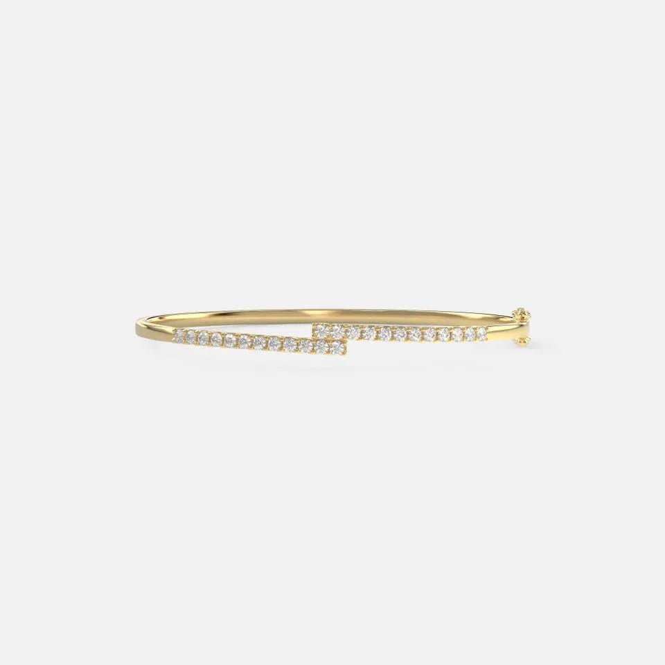 14k Gold Diamond Bangle Bracelet - Koru Jewelers