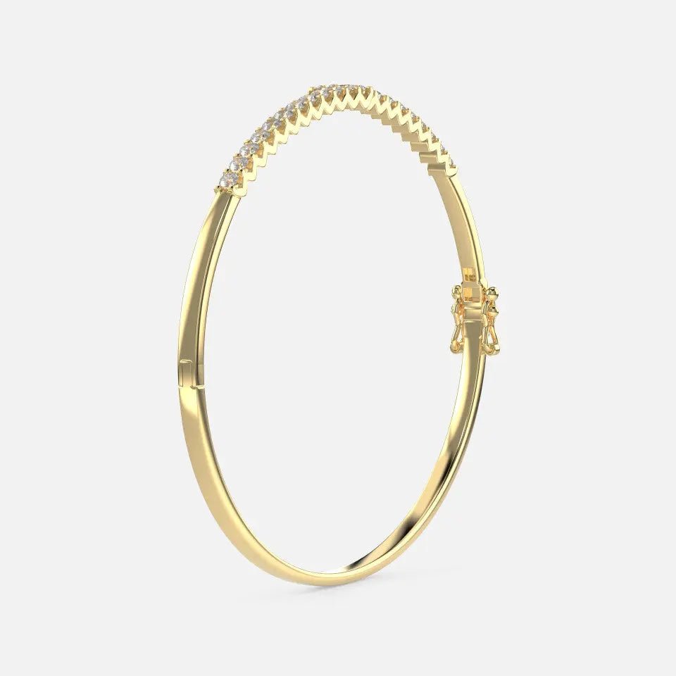 14k Gold Diamond Bangle Bracelet - Koru Jewelers