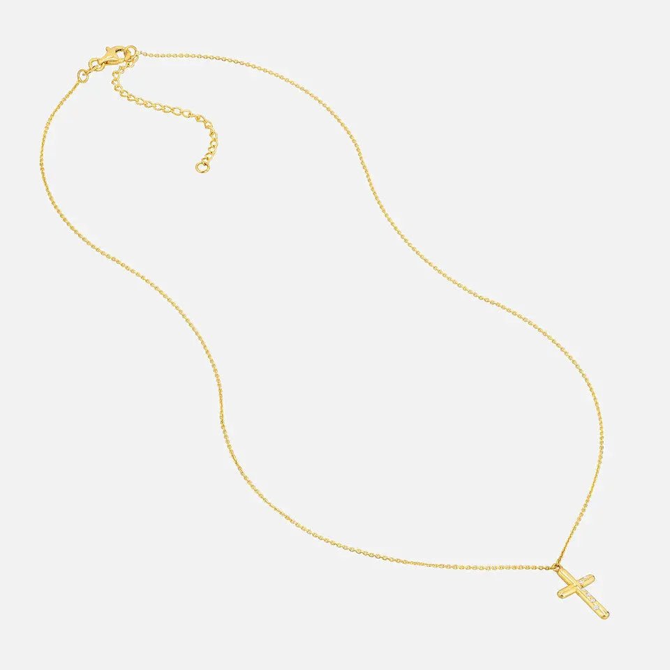 14k Gold Diamond Cross Necklace - Koru Jewelers