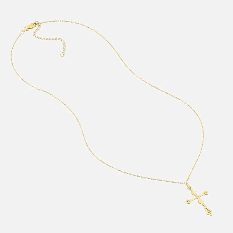 14k Gold Diamond Cross Pendant Necklace - Koru Jewelers