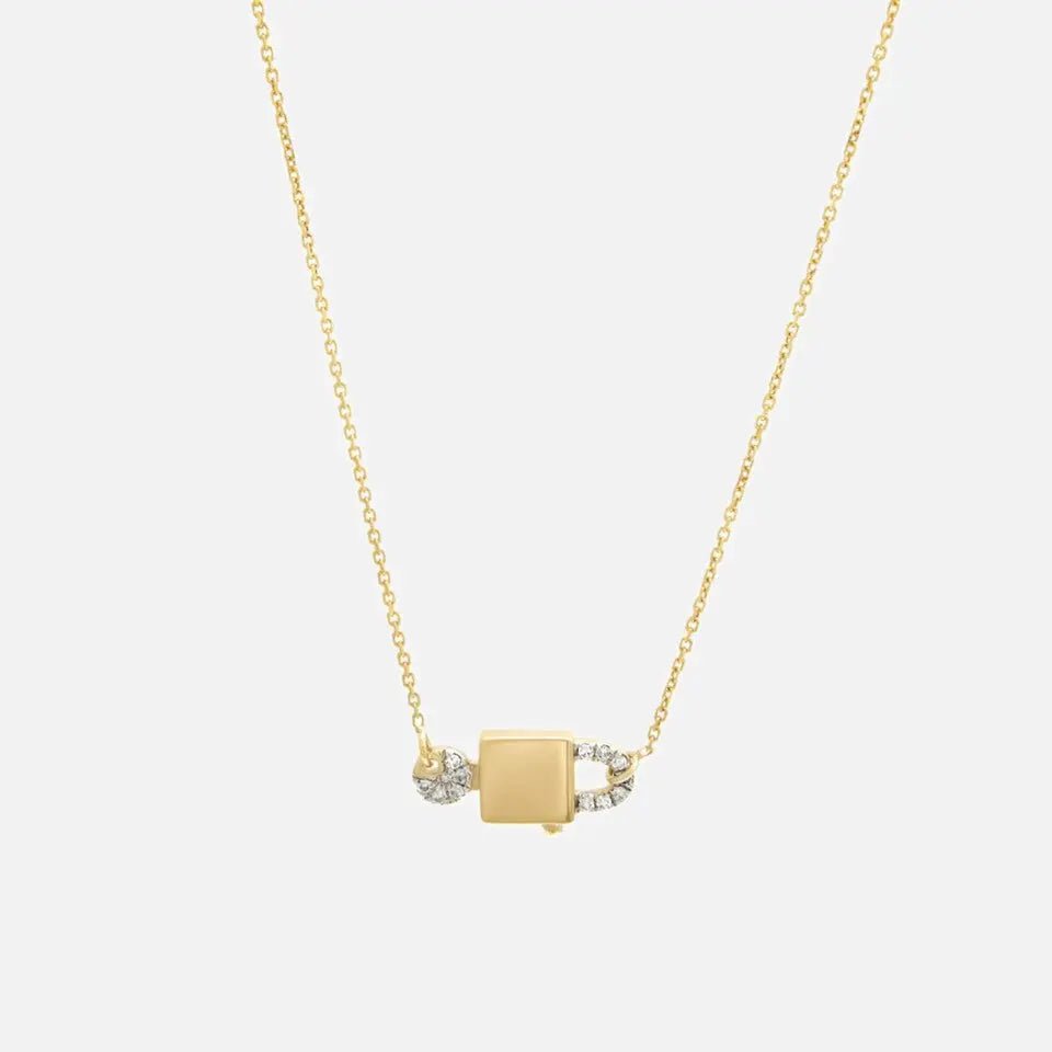 14k Gold Diamond Lock and Key Necklace - Koru Jewelers