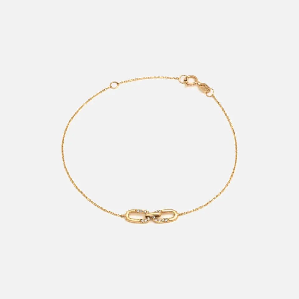 14k Gold Diamond Paperclip Bracelet - Koru Jewelers