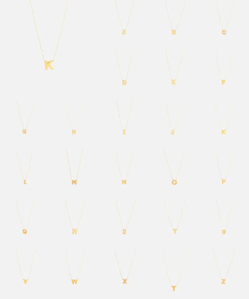 14k Gold Initial Necklace - Koru Jewelers