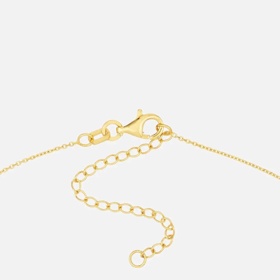14k Gold Solitaire Diamond Cross Necklace with Puff Heart Charm - Koru Jewelers