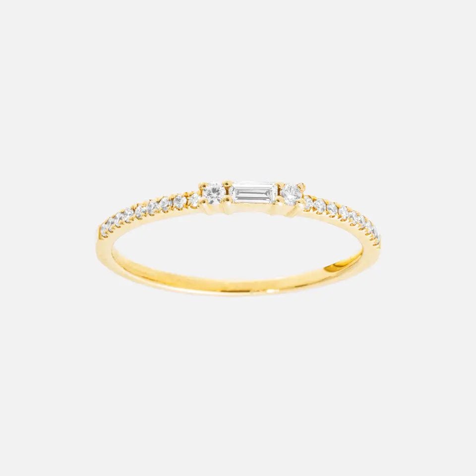 14k Gold Thin Diamond Band Ring - Koru Jewelers