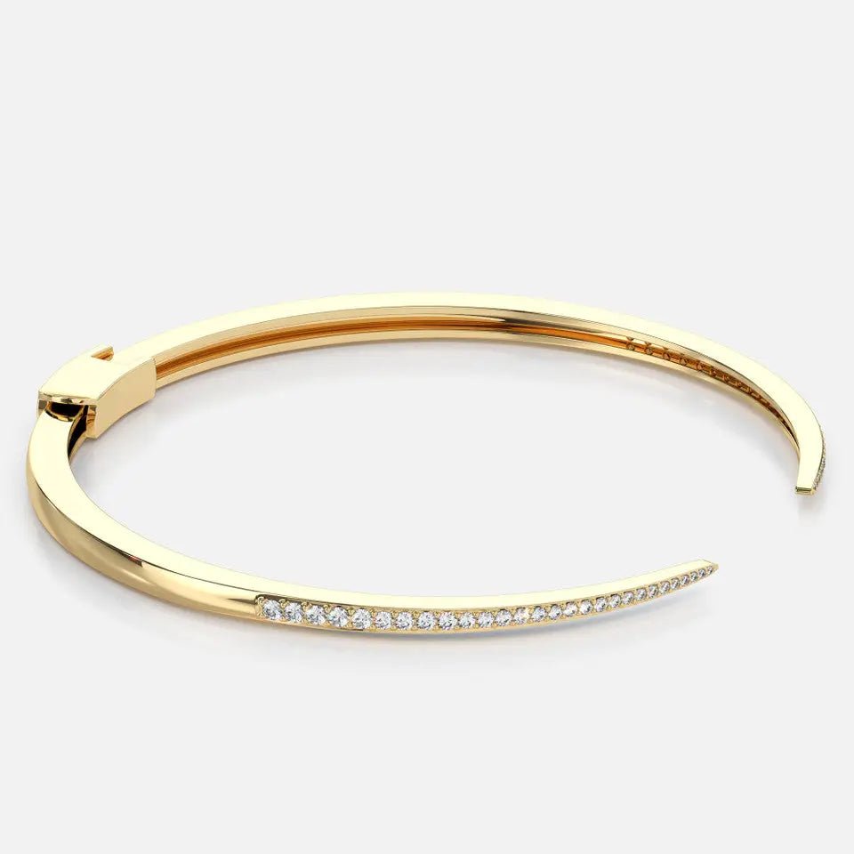Sleek Diamond Pave Claw Bangle - Koru Jewelers
