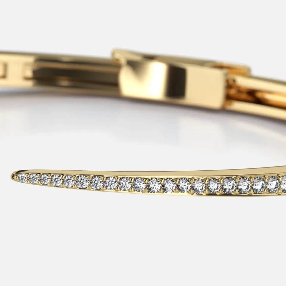 Sleek Diamond Pave Claw Bangle - Koru Jewelers