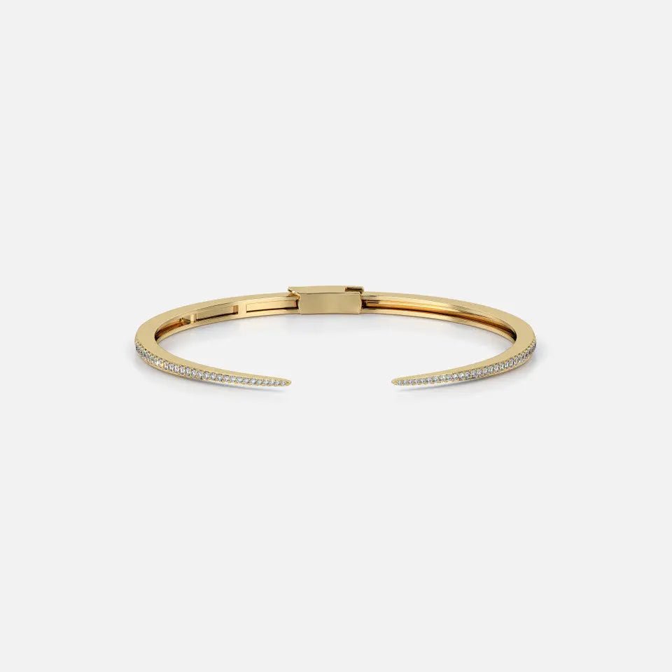 Sleek Diamond Pave Claw Bangle - Koru Jewelers