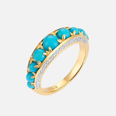 14k Gold Cocktail Turquoise Ring