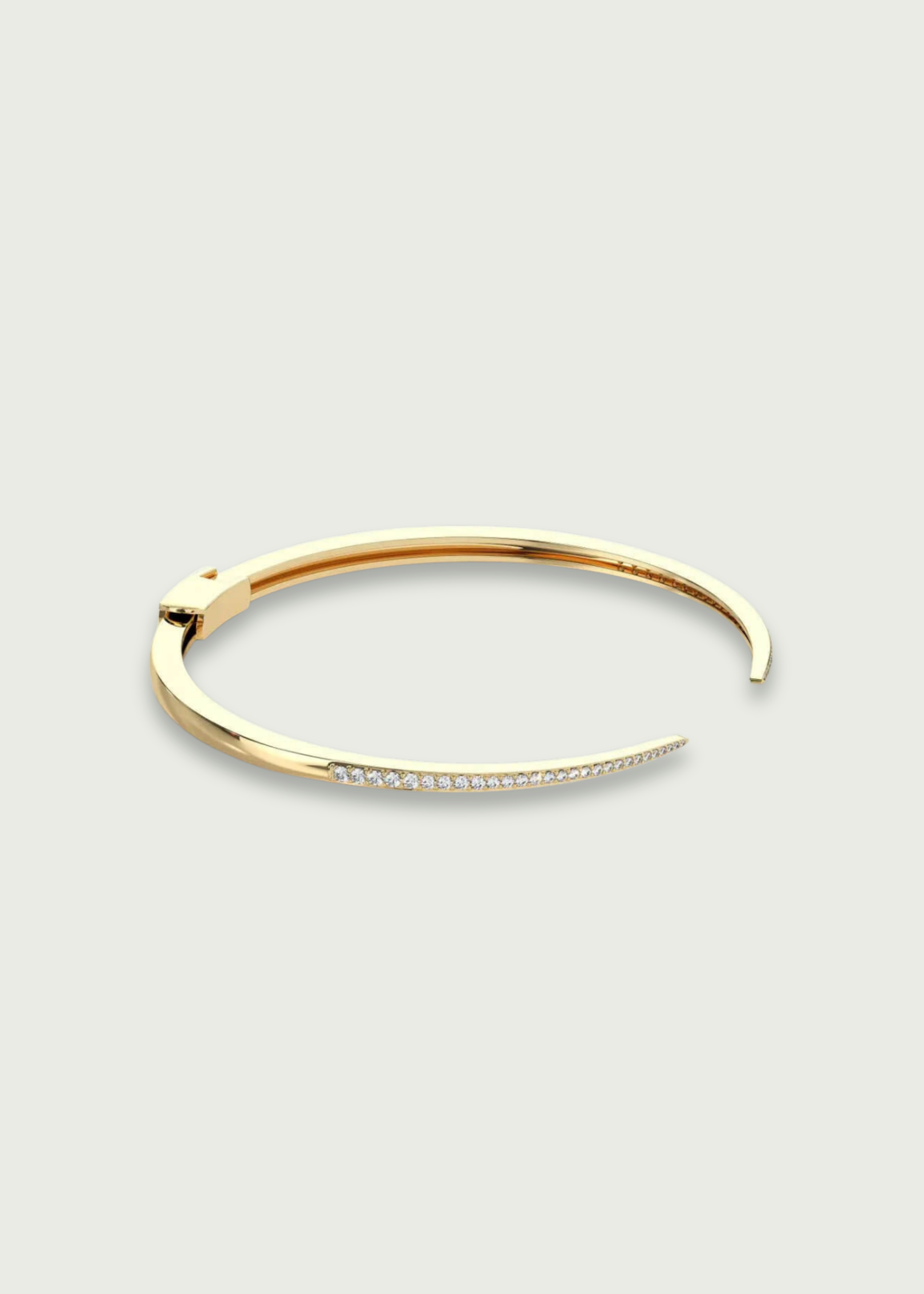 14k Sleek Diamond Pave Claw Bangle