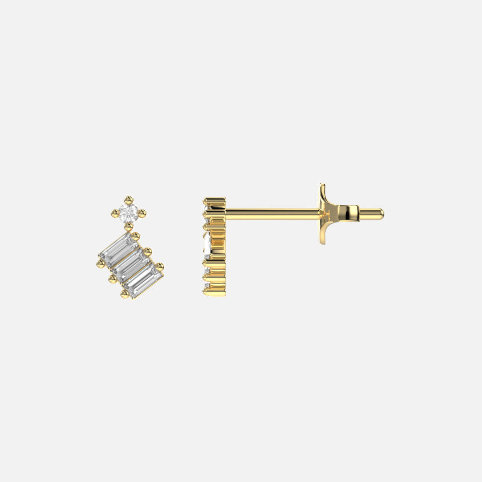 18k Gold Tiny Diamond Stud Earrings