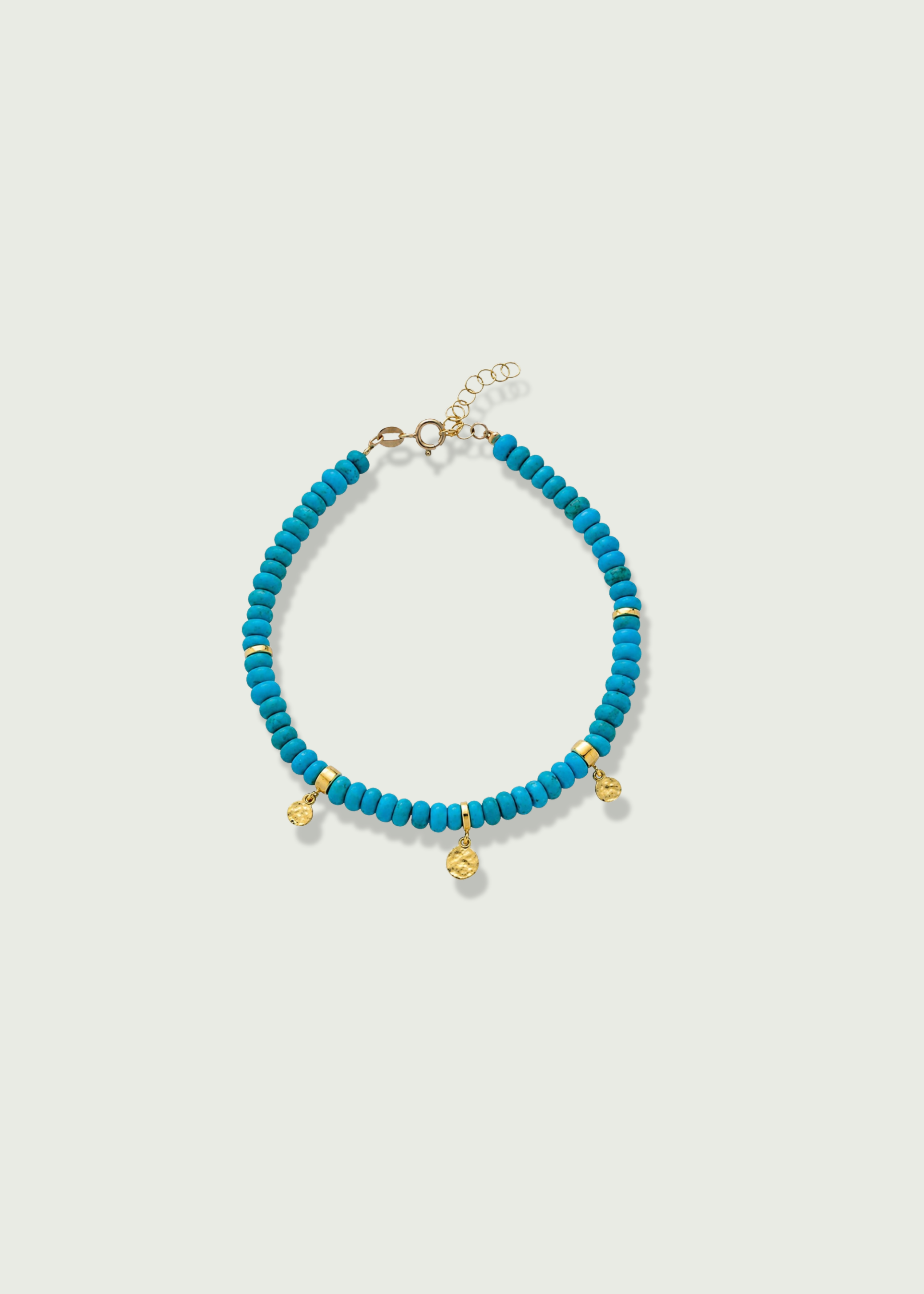 Charm Stations with Beads Bracelet Turquoise