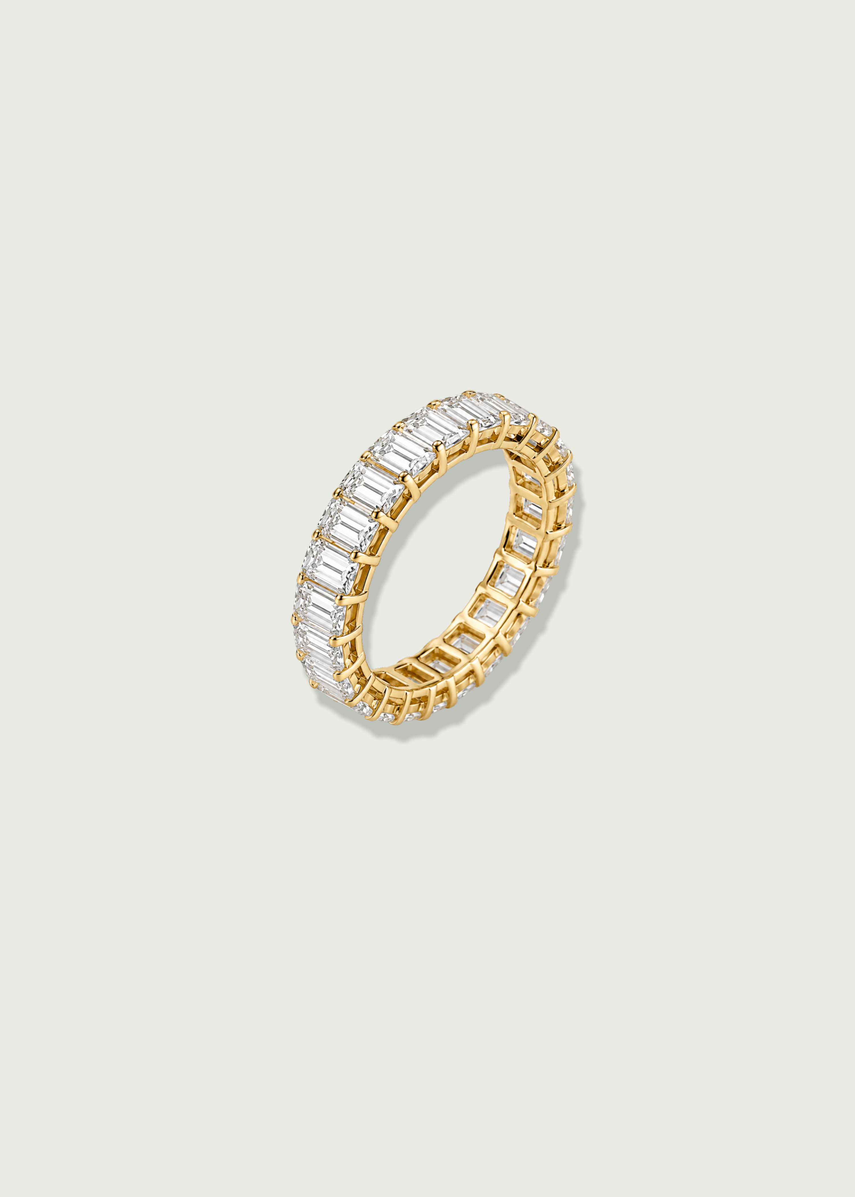 LG Emerald 4 Prong Basket Setting Eternity Ring