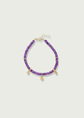 Charm Stations with Amethyst Beads Bracelet