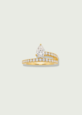 Centre Pear & Side Round Fashion Ring