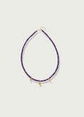 Charm Stations with Amethyst Beads Necklace