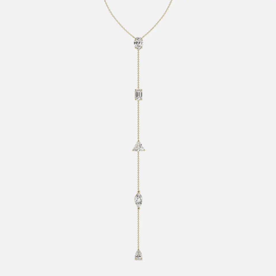 18k Gold Diamond Lariat Necklace - Koru Jewelers