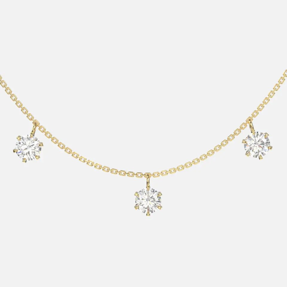 18k Gold Floating Diamond Necklace - Koru Jewelers