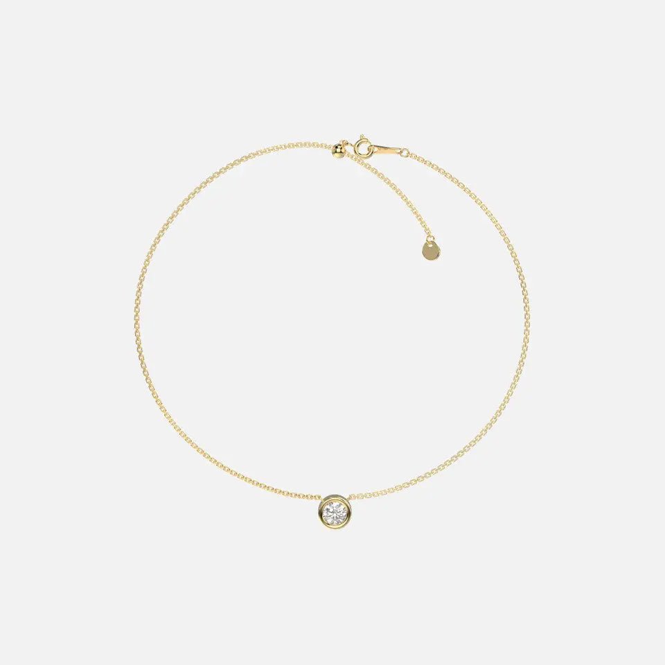 18k Gold Solitaire Diamond Bracelet - Koru Jewelers
