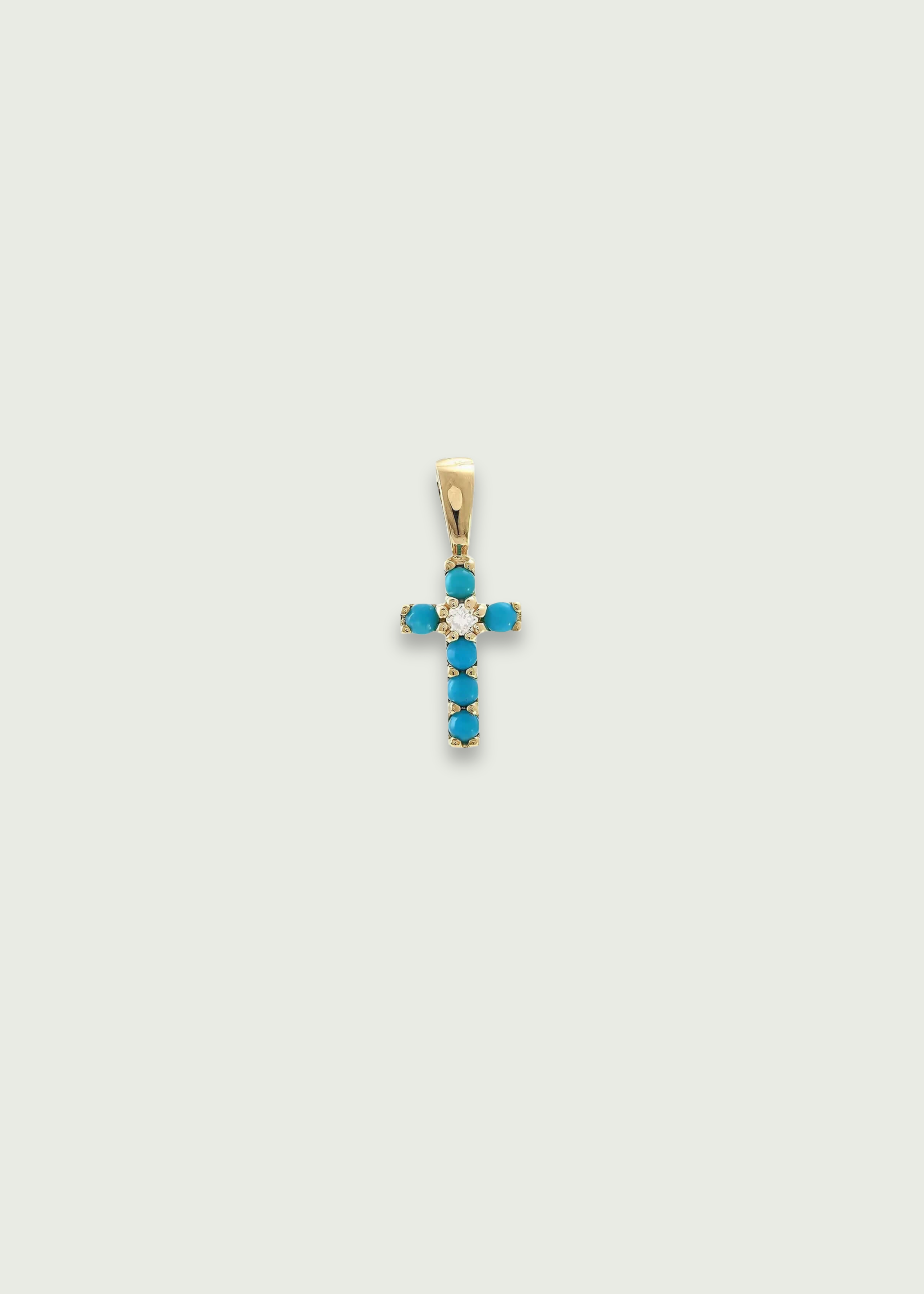 Mini Natural Turquoise Cross Pendant