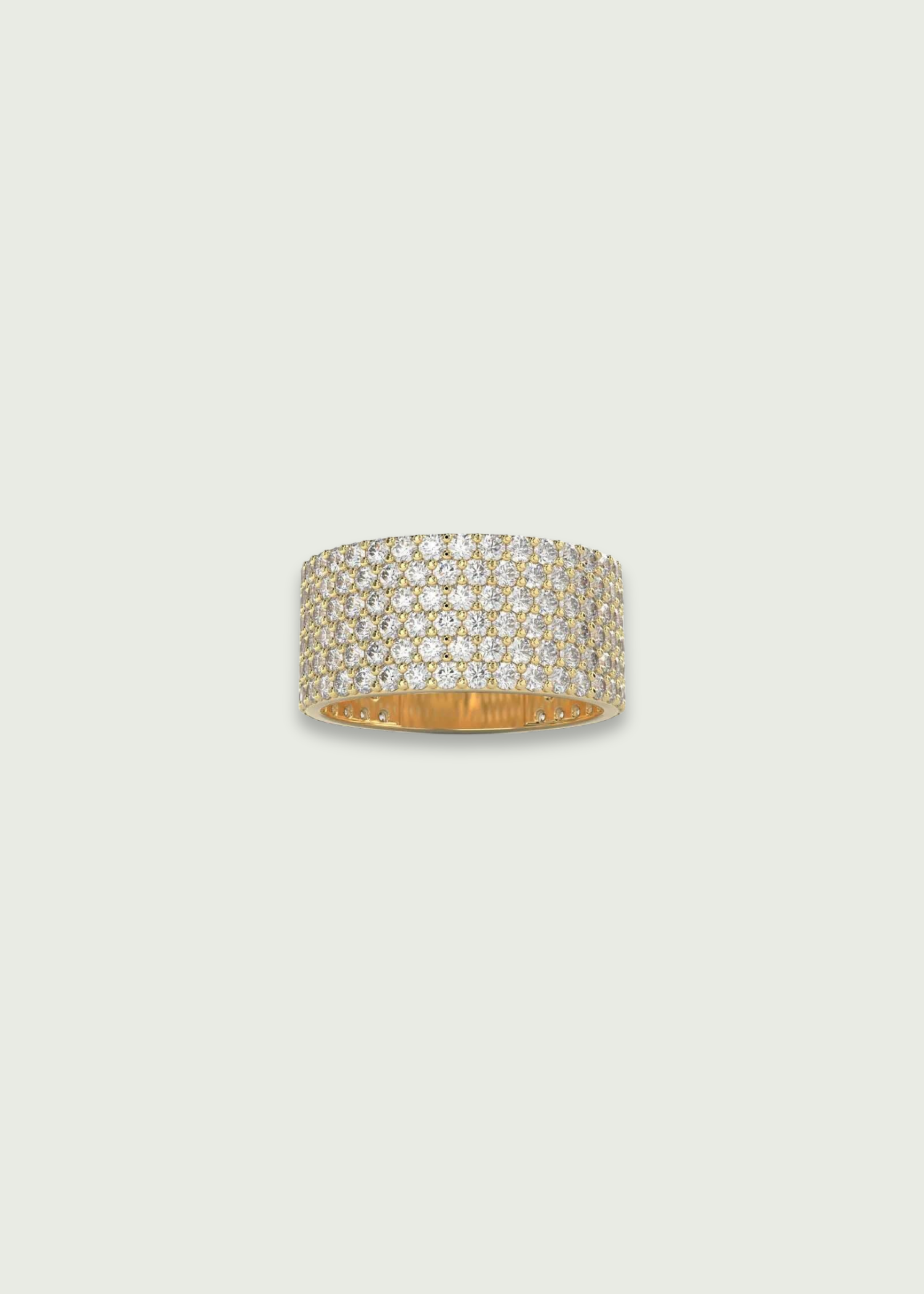 Gold 6-Row Pave Diamond Band