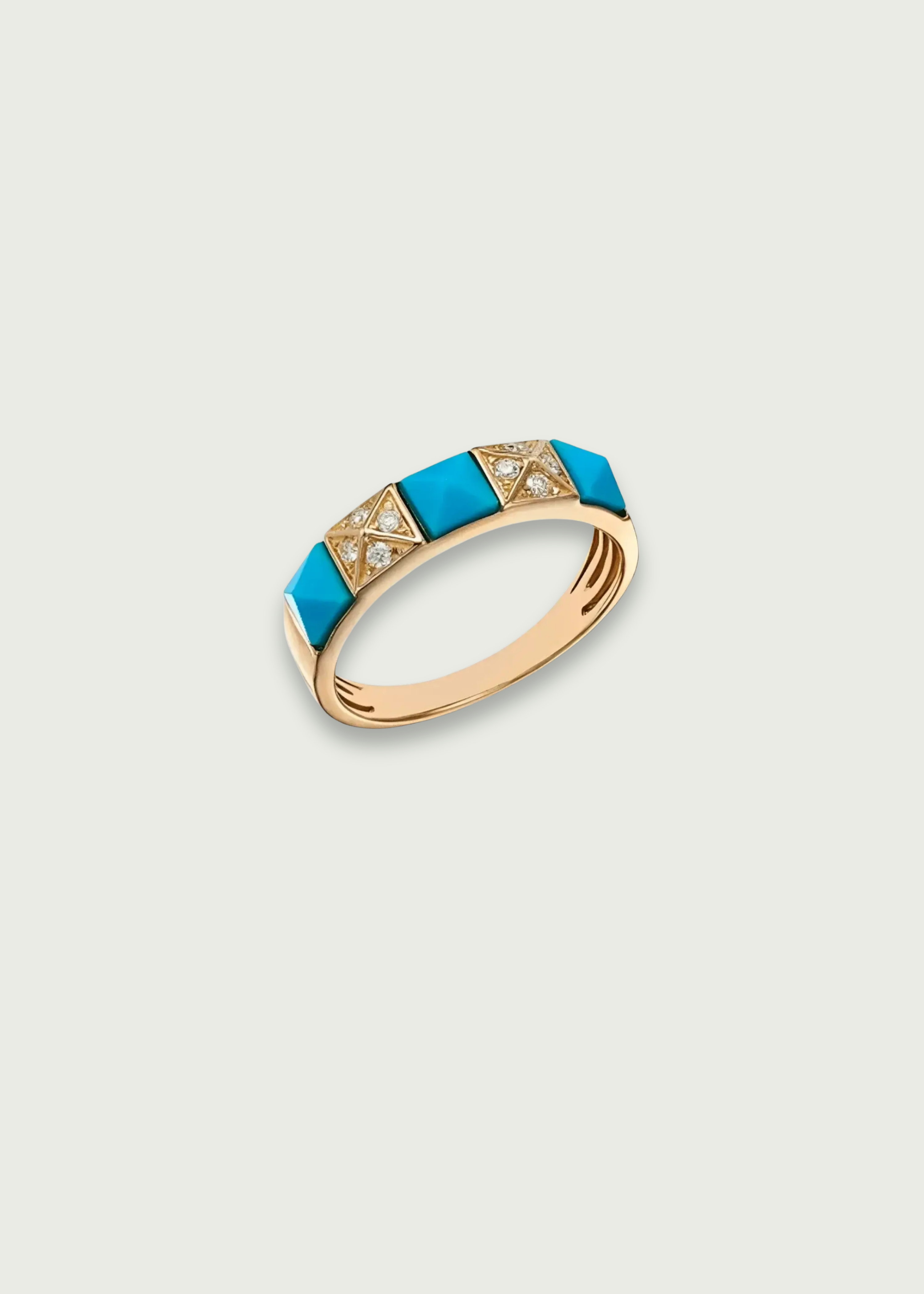Graphic Block Turquoise & Diamond Band