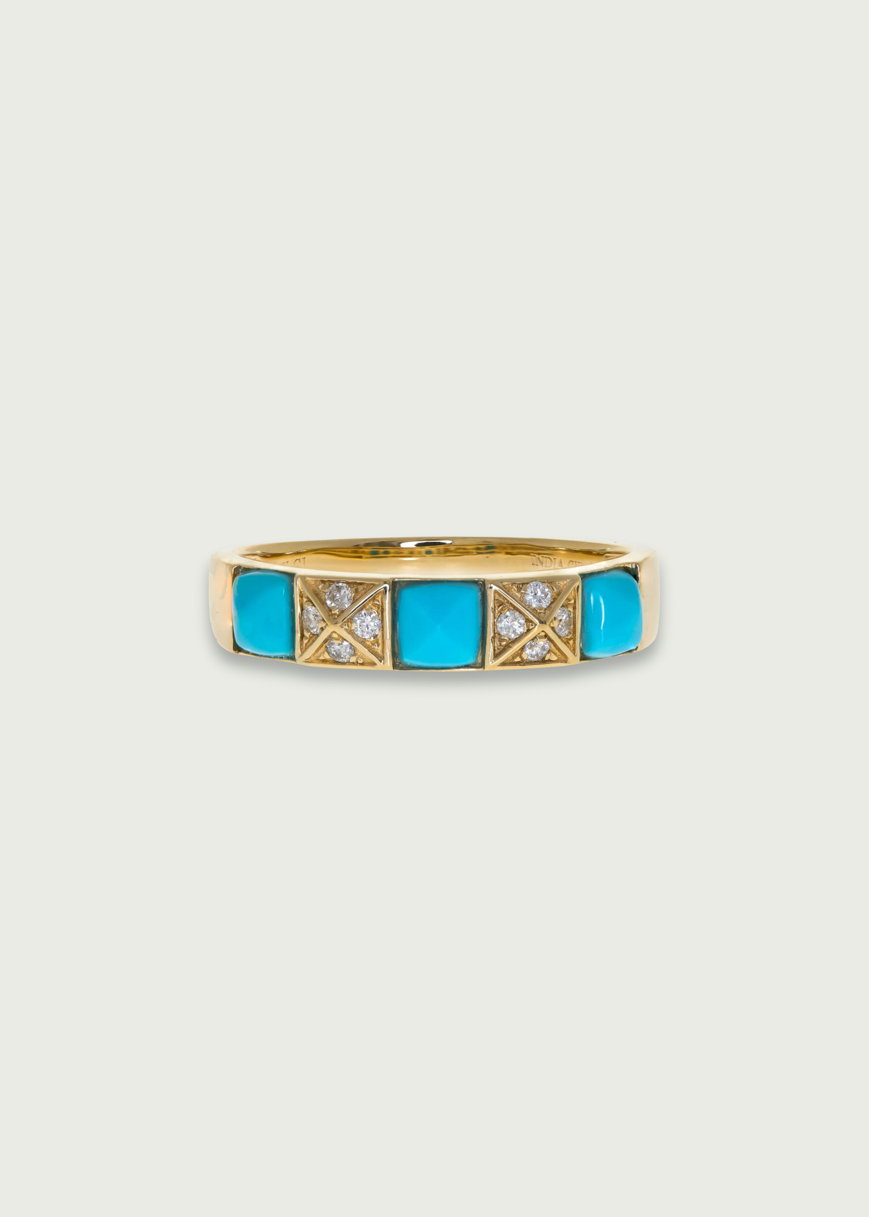Graphic Block Turquoise & Diamond Band