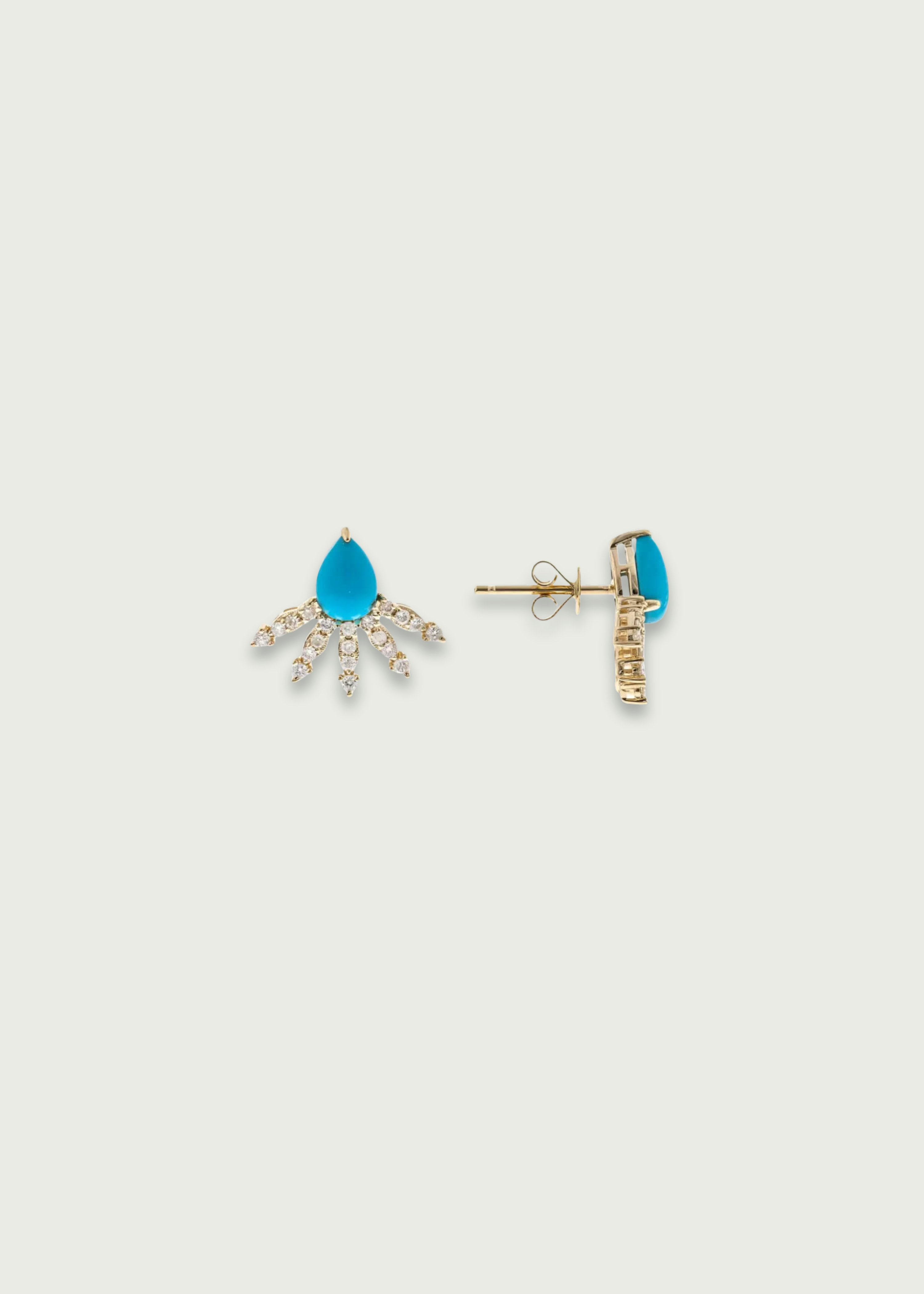 Turquoise and Diamond Radiance Stud Earrings