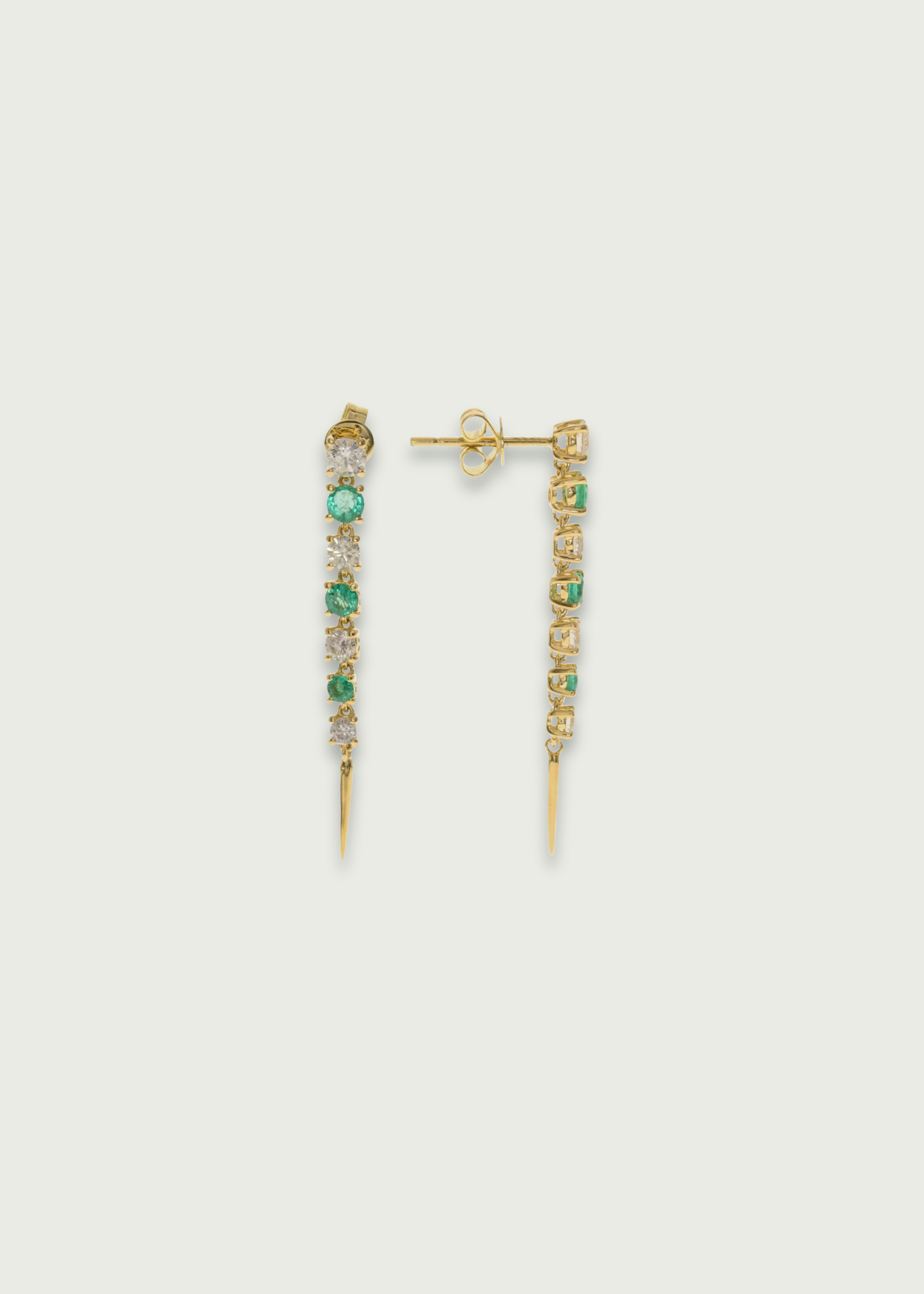 Emerald and Diamond Drop Earrings