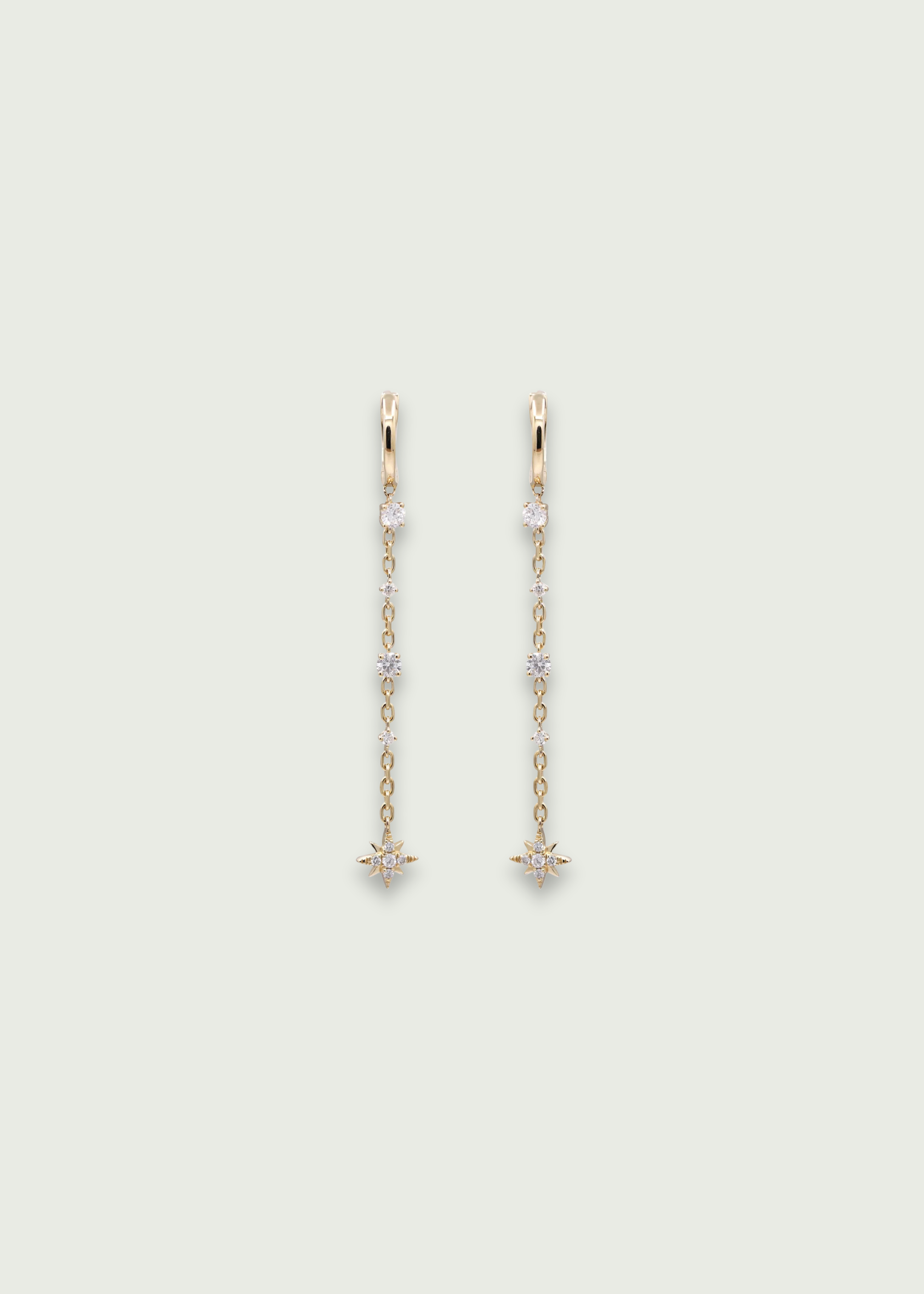 Diamond Star Drop Earrings