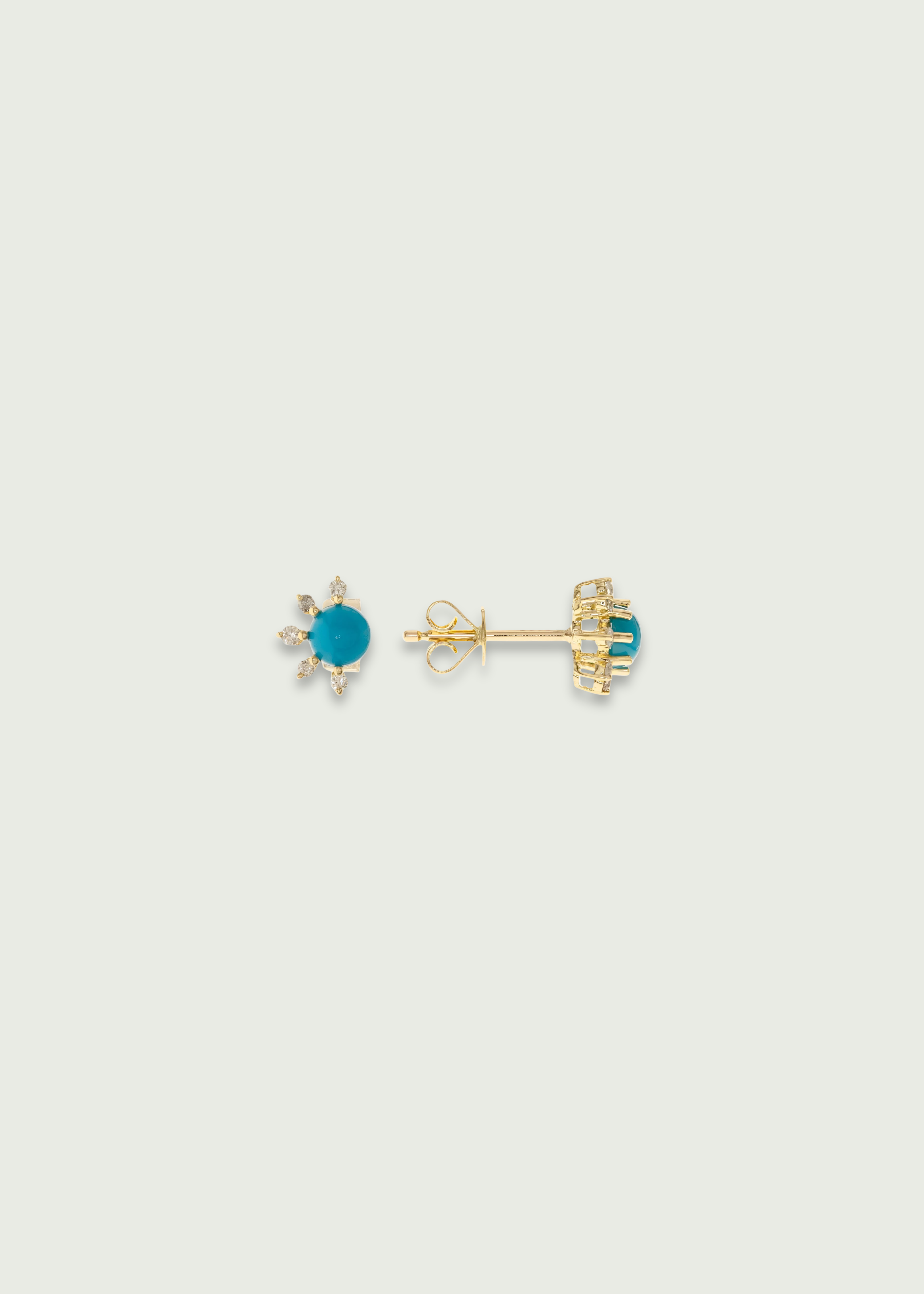 Turquoise Sunburst Stud Earrings